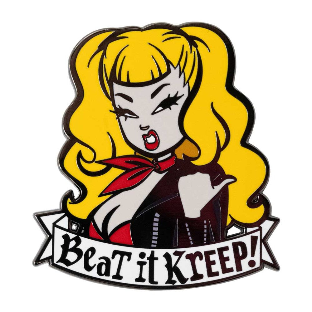 Traci Lords Beat It Kreep Viva Enamel Pin Hip Crypt Kreepsville