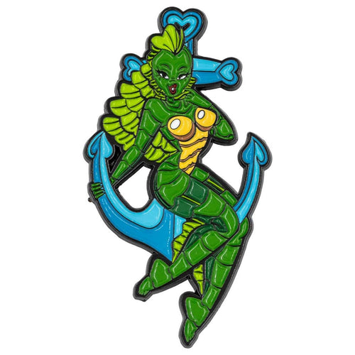 Creature Girl Anchor Glitter Enamel Pin