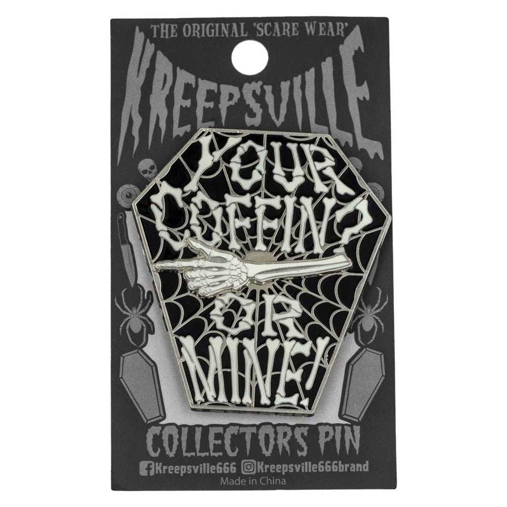 Your Coffin or Mine Spinning Enamel Pin