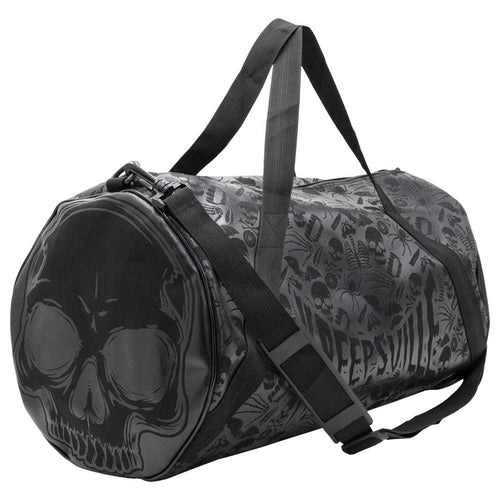 Skull Black Barrel Bag
