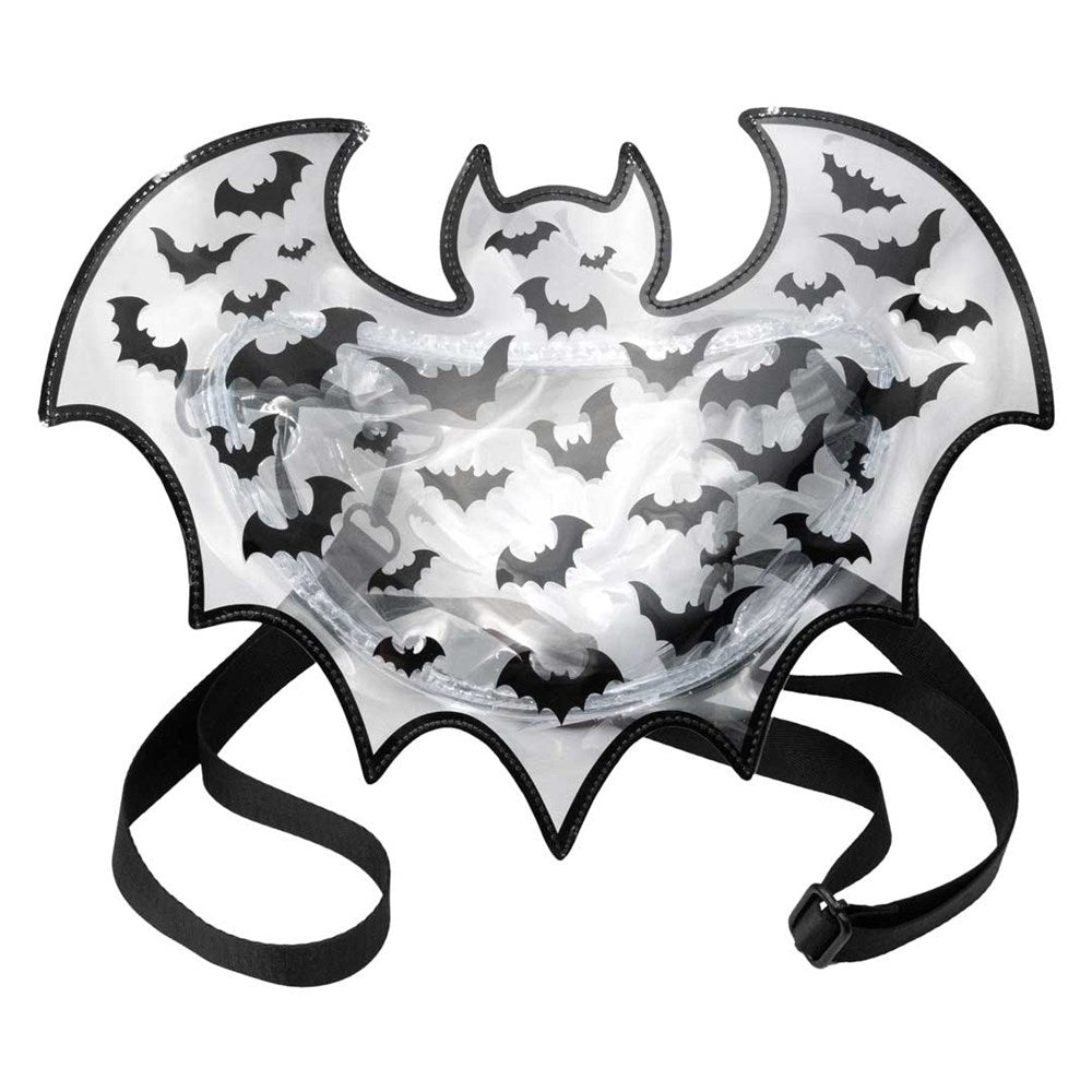 Bat Shaped Clear Vinyl Backpack Purse Hip Crypt Kreepsville