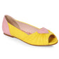 BP100-CLARA Bettie Page Flat Shoe with Cutout and Accent Color Embellishment VINTAGE/RE FLATS