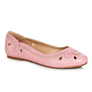 BP100-DOLLY Flat Shoe with Cutout and Accent Color Embellishment