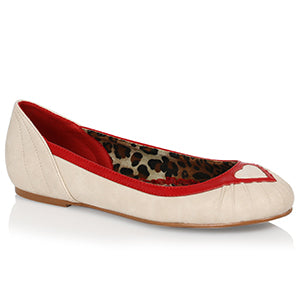 BP100-FRANCES Two Toned Flat Shoe with Heart