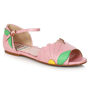 BP100-MOLLY Tri Toned Flat Shoe with Buckle Closure