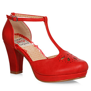 BP303-MERCY 3"  T Strap Cut Out Detail Heel