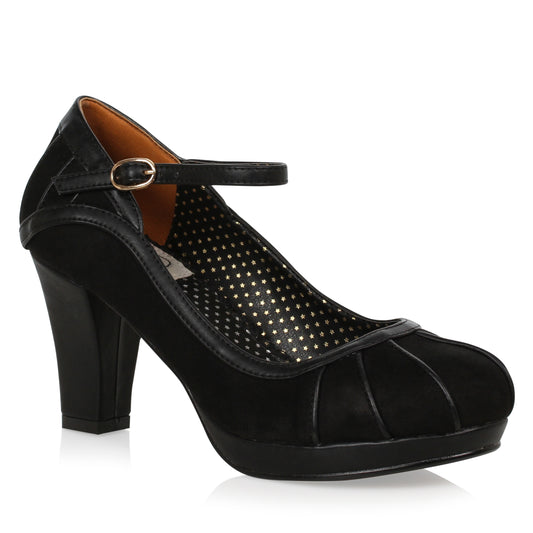 BP303-RITA Bettie Page 3" Shoe with Detailed Piping 2 INCH HEEL