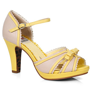 BP401-SUE 4" Two Toned Peep Toe Sandal With Bow