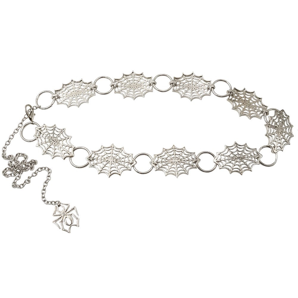 Spiderweb Silver Chain Belt Hip Crypt Kreepsville