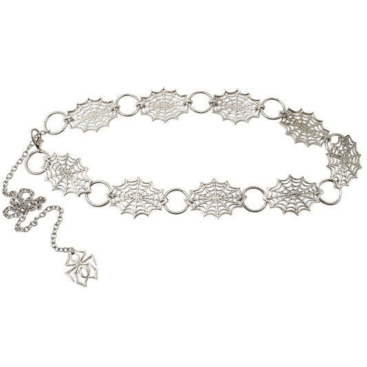 Spiderweb Silver Chain Belt Hip Crypt Kreepsville