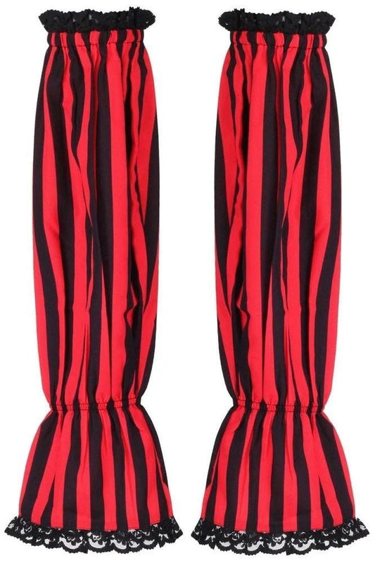 Black/Red Striped Smocked Sleeves