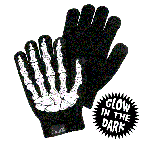 Skeleton Hand Full Glow Knit Gloves Hip Crypt Kreepsville