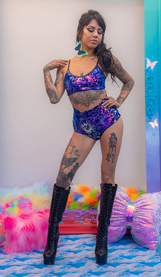 FE203 - Sequin Velvet Tank for Rave Clubwear Festival at Hip Crypt by J. Valentine 