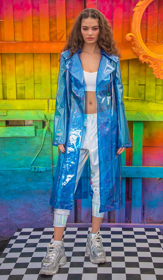 FE240 - Rubberized Vinyl Trench Coat for Rave Clubwear Festival at Hip Crypt by J. Valentine