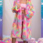 FR154 - Unisex Faux Fur Mid-Length Coat for Rave Clubwear Festival at Hip Crypt by J. Valentine 