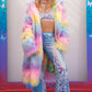 FR154 - Unisex Faux Fur Mid-Length Coat for Rave Clubwear Festival at Hip Crypt by J. Valentine 