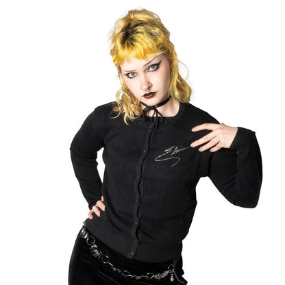 Elvira Rhinestone Portrait Cardigan