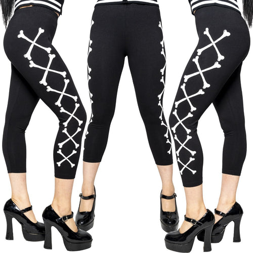 Crossbones Capri Leggings