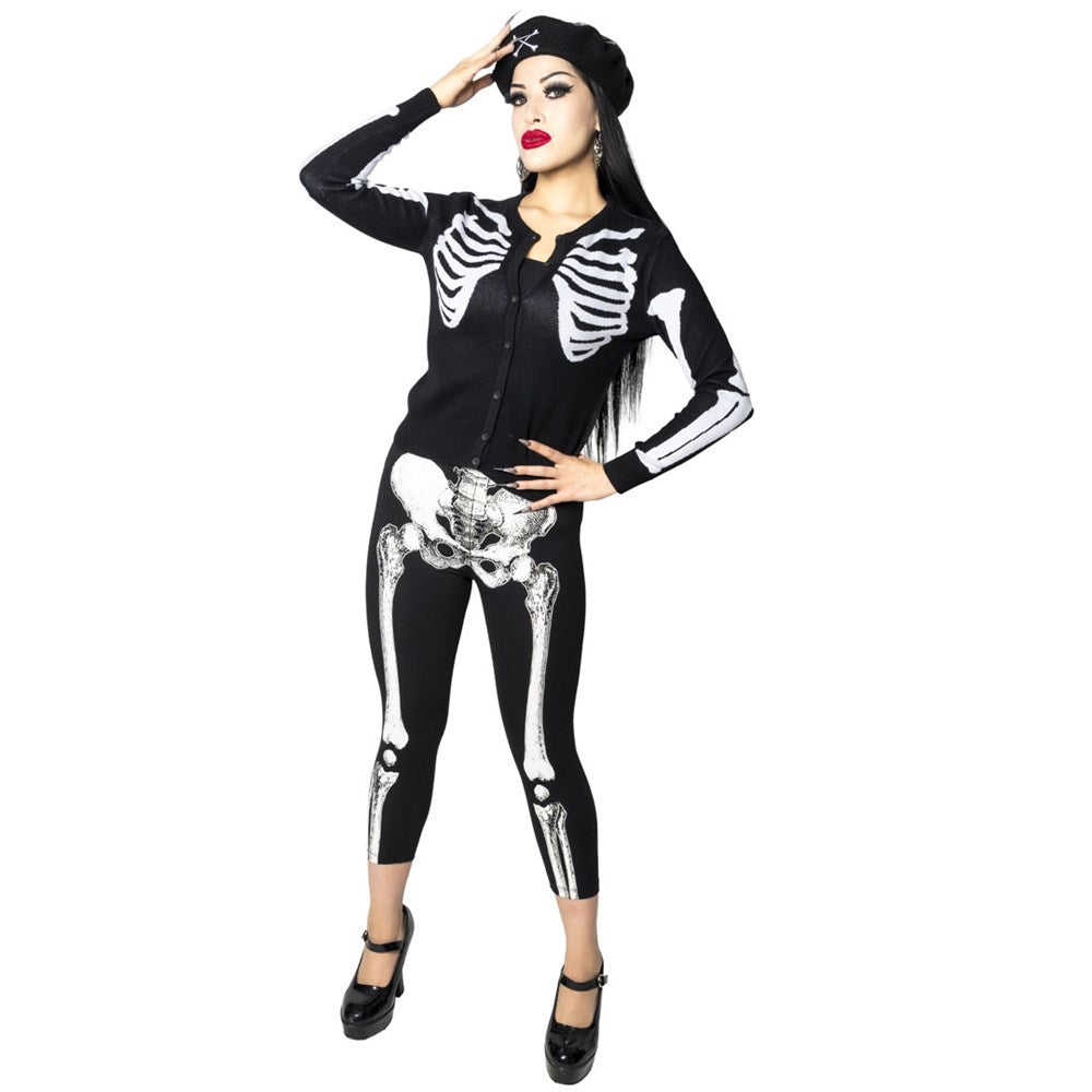 Skele-Bone White Capri Leggings