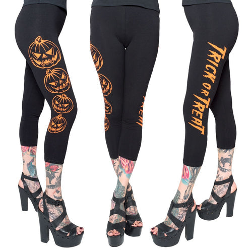 Trick or Treat Pumpkin Capri Leggings
