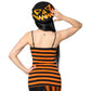 Pumpkin Striped Lace Cami Top