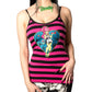 Zombie Girl Heart Striped Lace Cami Top Hip Crypt Kreepsville