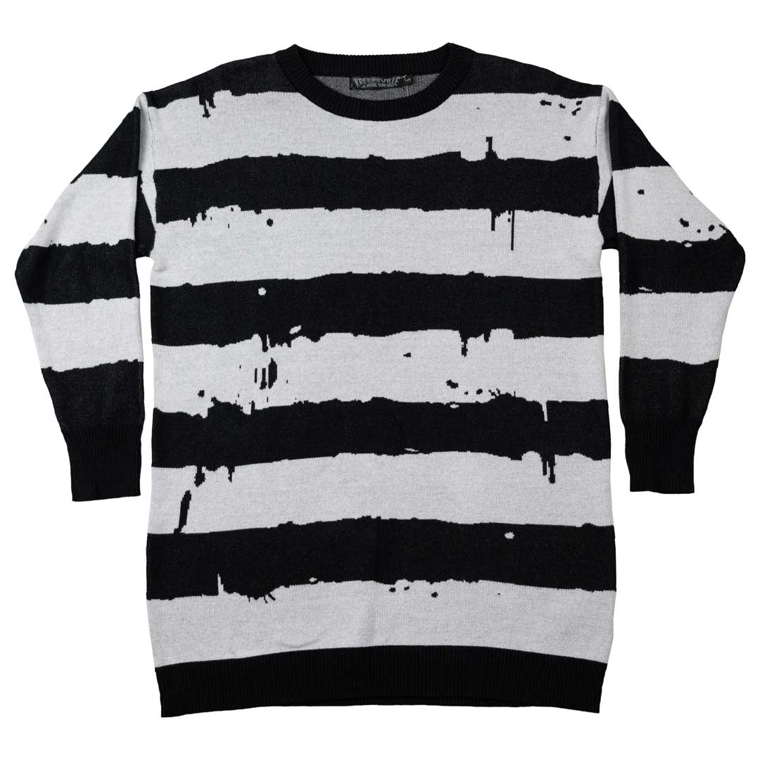 Striped Black N White Oversized Sweater