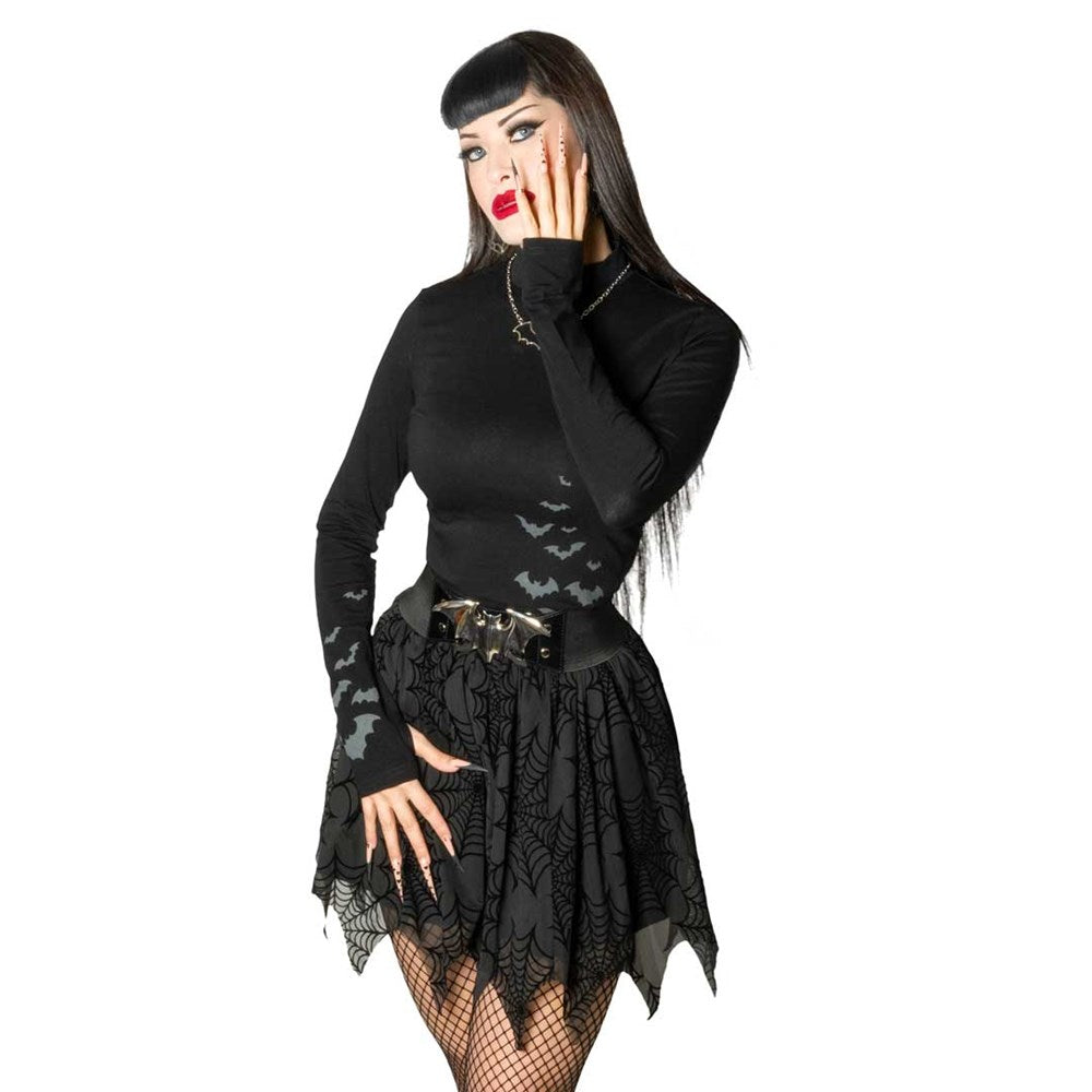 Bat Flock Grey Long Sleeve Top