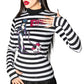Elvira Walking Gonk Striped Long Sleeve Top Hip Crypt Kreepsville