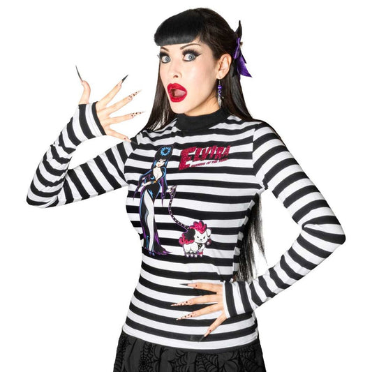 Elvira Walking Gonk Striped Long Sleeve Top