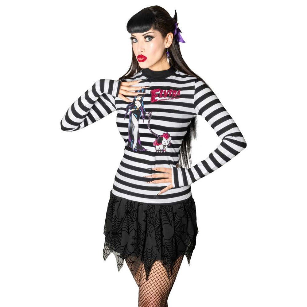 Elvira Walking Gonk Striped Long Sleeve Top
