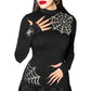 Spiderweb Sparkle Long Sleeve Top Hip Crypt Kreepsville
