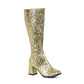 GOGO-G Ellie Shoes 3" Heel Glitter Gogo Boot. W/Zipper. EXTENDED S 3 INCH HEEL KNEE HIGH