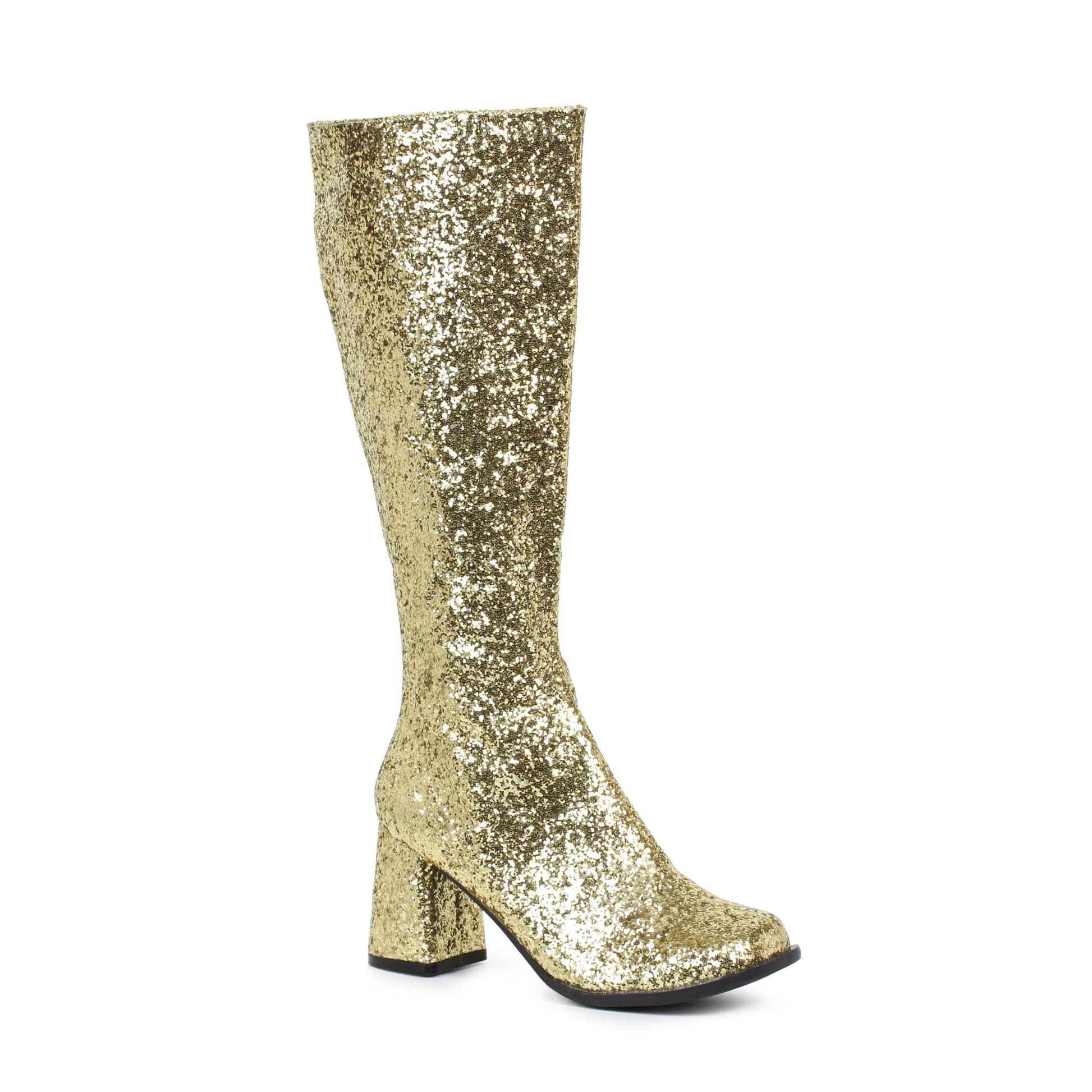 GOGO-G Ellie Shoes 3" Heel Glitter Gogo Boot. W/Zipper. EXTENDED S 3 INCH HEEL KNEE HIGH