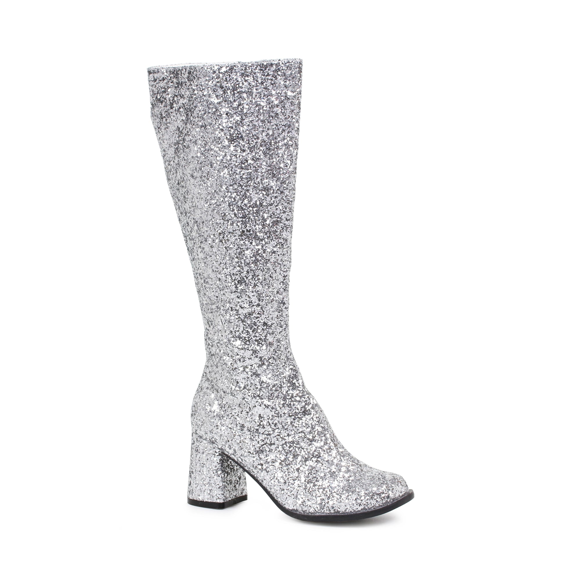 GOGO-G Ellie Shoes 3" Heel Glitter Gogo Boot. W/Zipper. EXTENDED S 3 INCH HEEL KNEE HIGH
