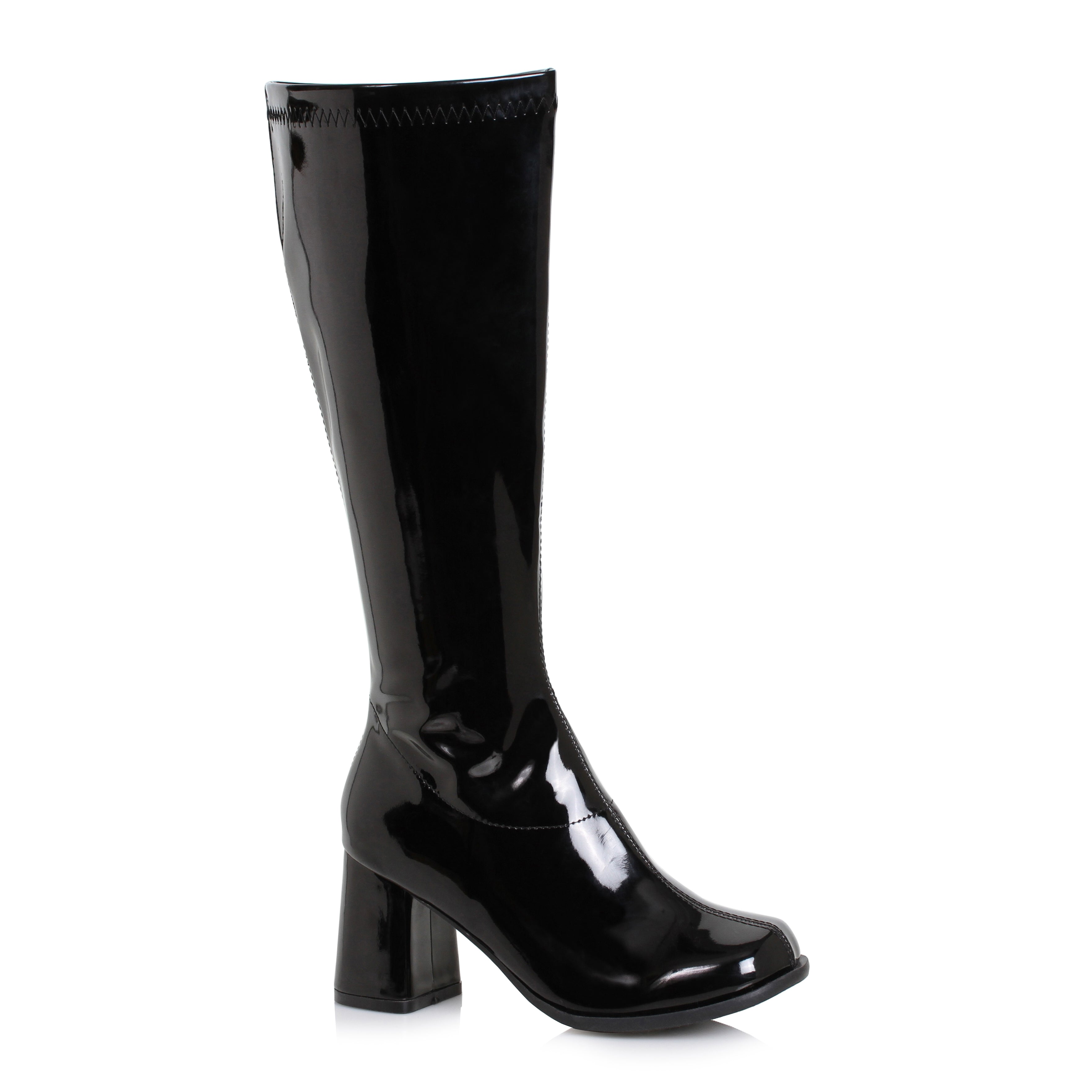 Stivale da donna con cerniera ed elastico in pelle nera tacco 4 Stivale da donna con cerniera ed elastico in pelle nera tacco 4