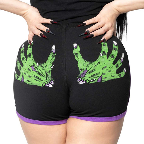 Zombie Hand Womens Booty Shorts Hip Crypt Kreepsville