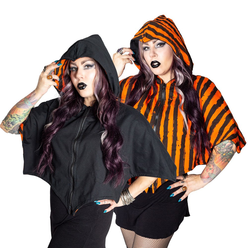 Reversible Trick Or Treat Pumpkin Shoulder Cape Hip Crypt Kreepsville