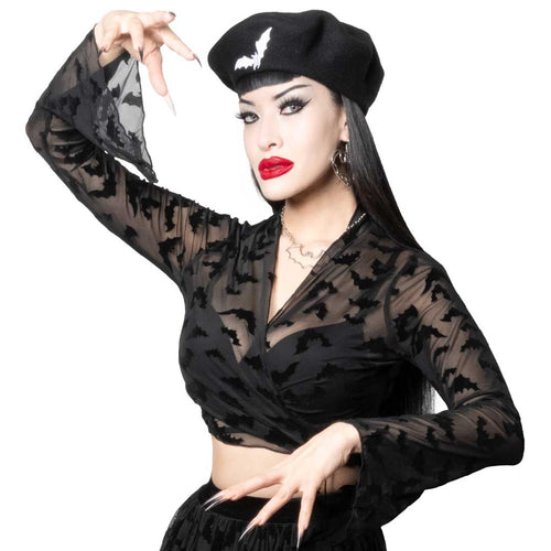 Bat Mesh Tie Top Hip Crypt Kreepsville