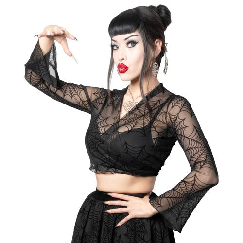 Spiderweb Mesh Tie Top Hip Crypt Kreepsville