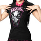 Vampira Pink Coffin Womens T-Shirt