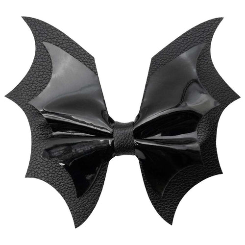 Batwing Black PVC Hair Bow Hip Crypt Kreepsville