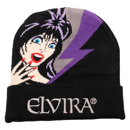 Elvira Purple Bolt Knit Beanie Hip Crypt Kreepsville