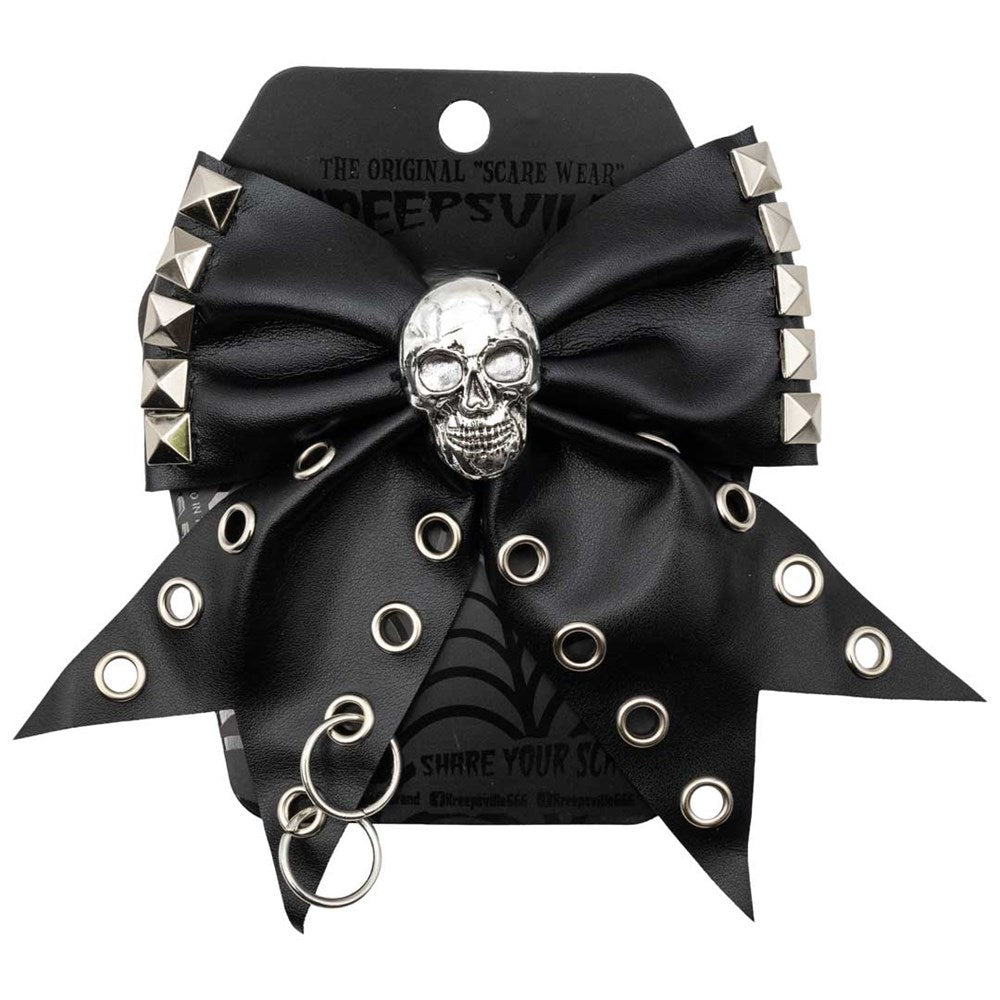 Skull Punk Stud Hair Bow