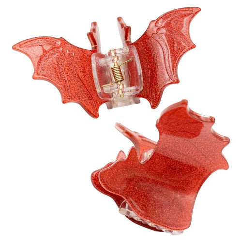 Bat Med Claw Clip Set Red Glitter Hip Crypt Kreepsville