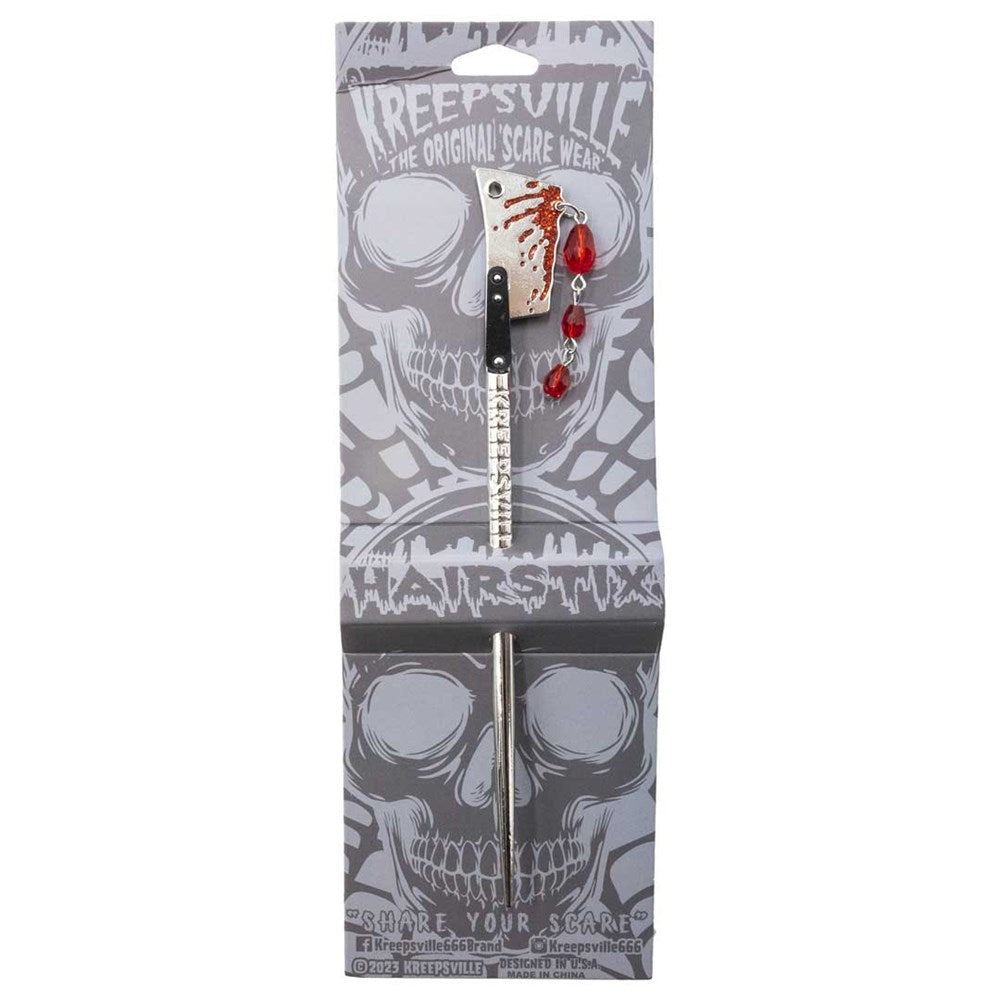 Cleaver Blood Drip Hair Stick