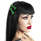 Mini Bone Hair Slides Green