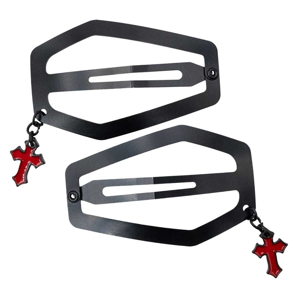 Coffin Snap Clip Black Cross Charm Hip Crypt Kreepsville
