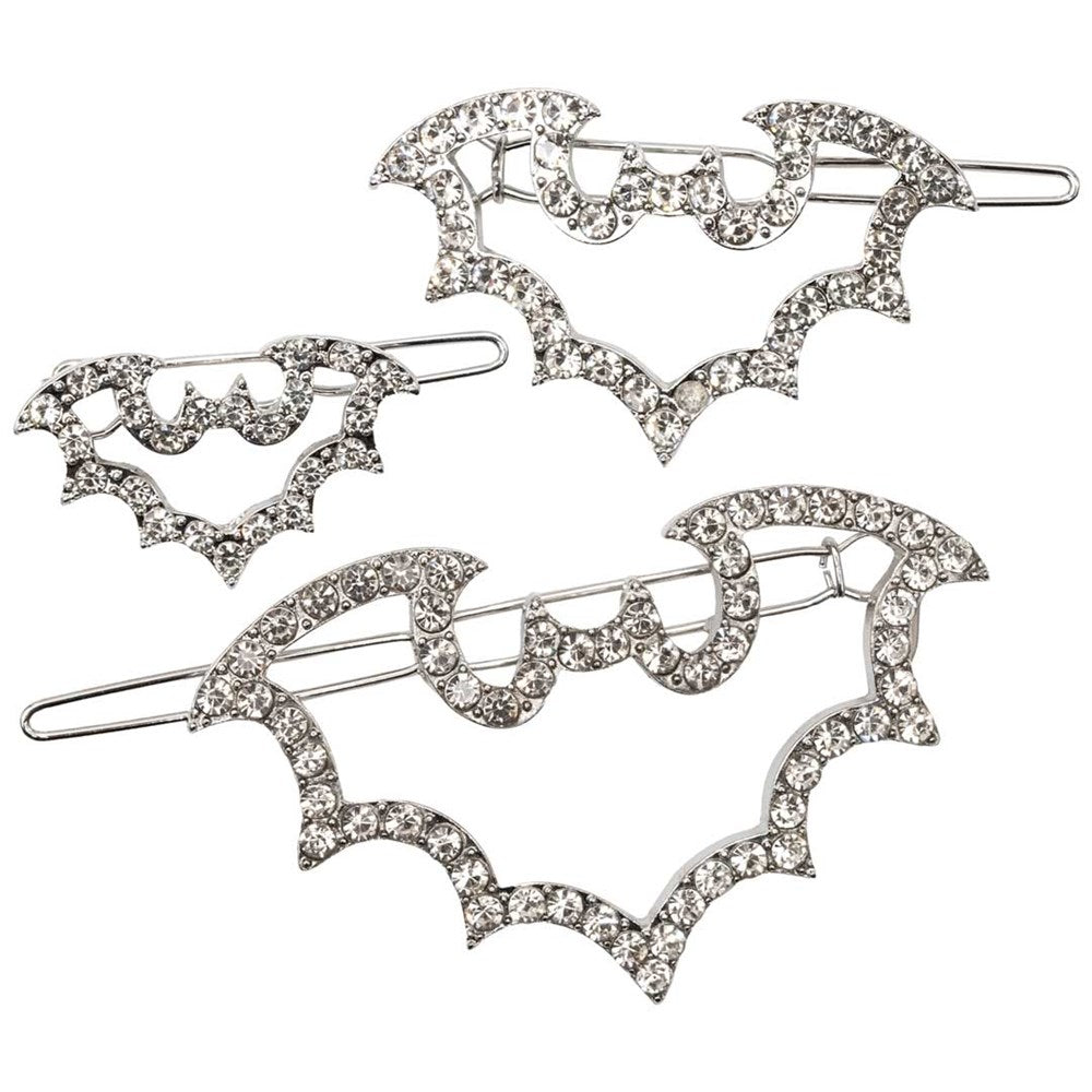 Bat Outline Bling Hair Clips Pair Hip Crypt Kreepsville