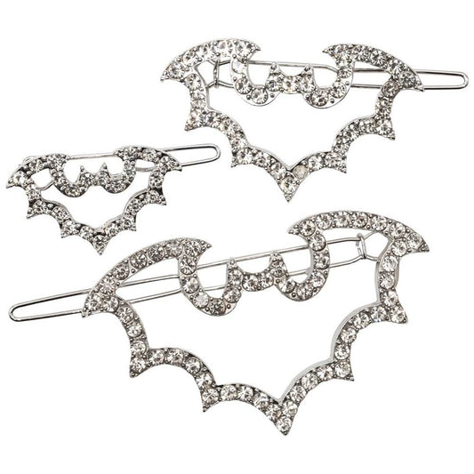 Bat Outline Bling Hair Clips Pair Hip Crypt Kreepsville